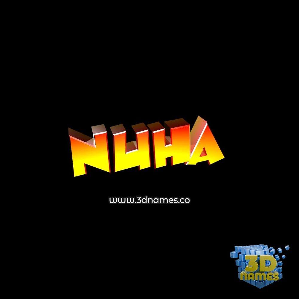 nuha in Black Background style - 3D name wallpaper