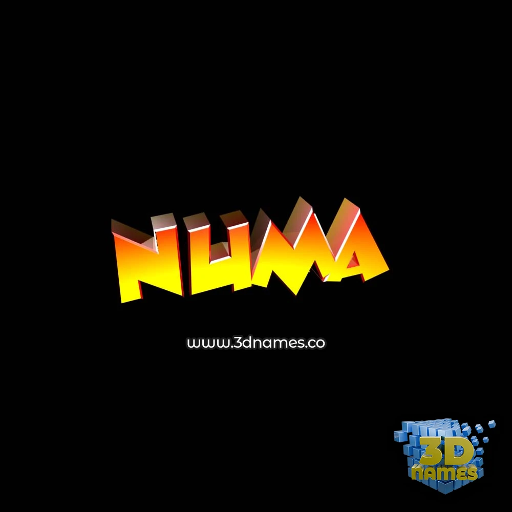 numa in Black Background style - 3D name wallpaper