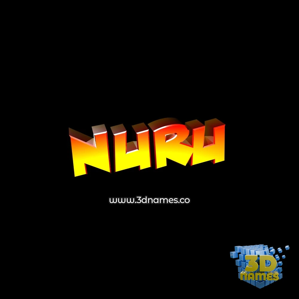 nuru in Black Background style - 3D name wallpaper