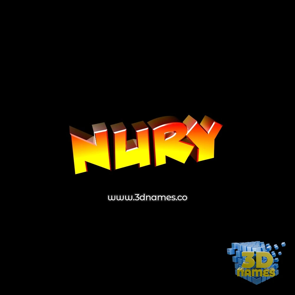 nury in Black Background style - 3D name wallpaper