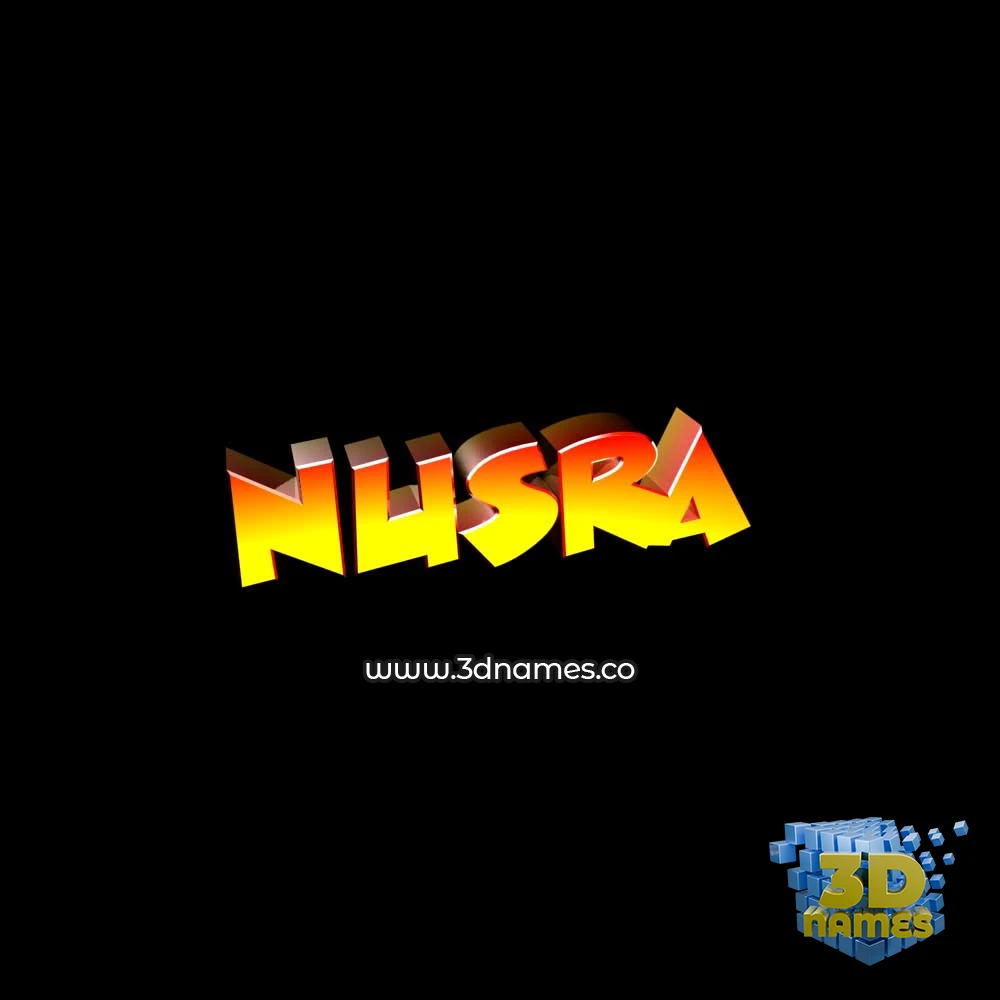 nusra in Black Background style - 3D name wallpaper