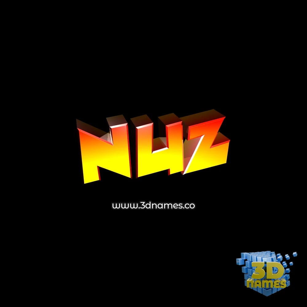 nuz in Black Background style - 3D name wallpaper