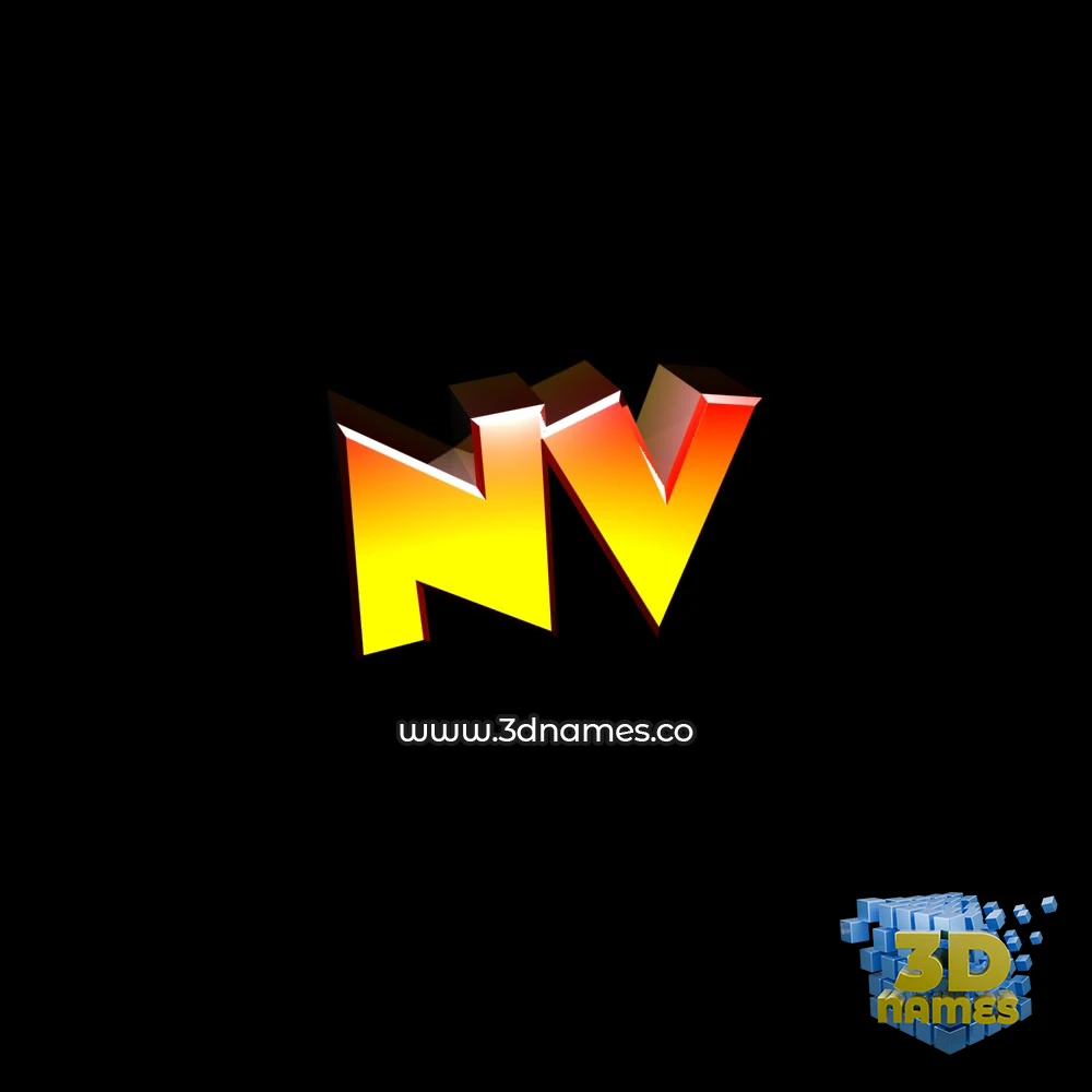 nv in Black Background style - 3D name wallpaper