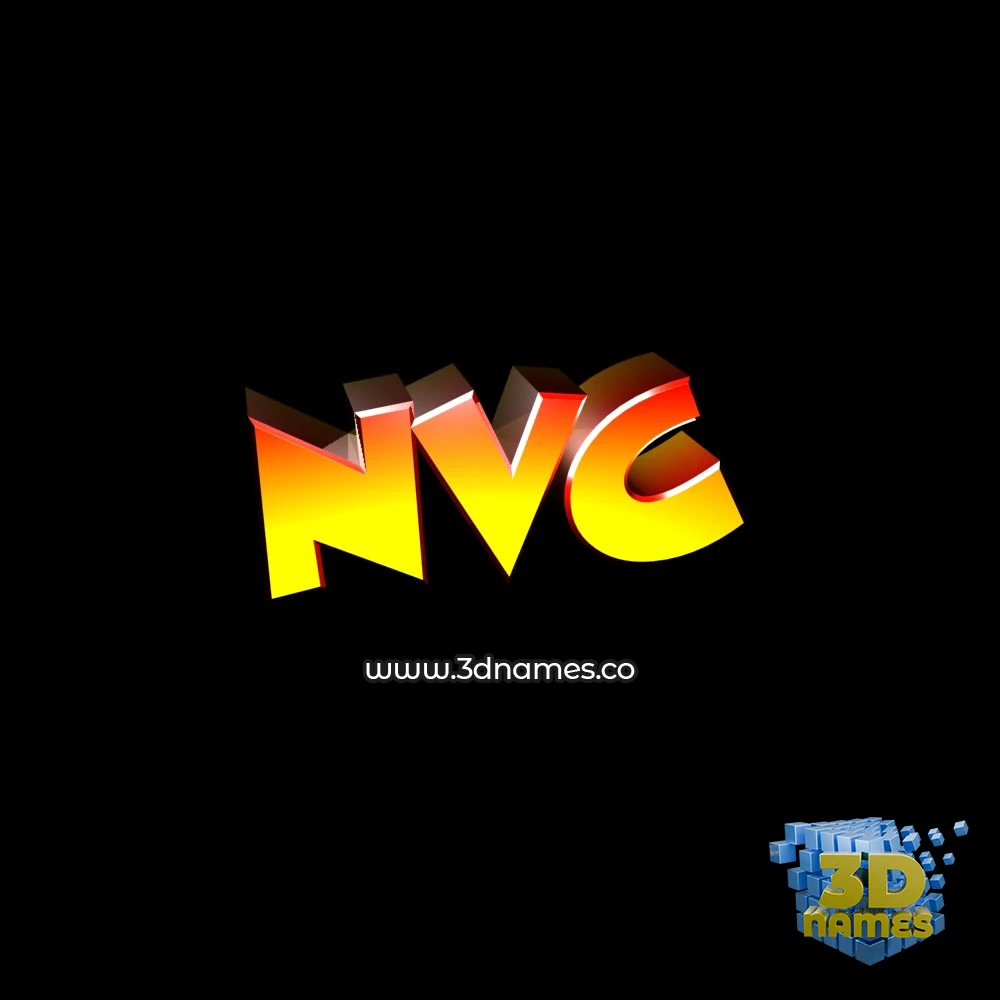 nvc in Black Background style - 3D name wallpaper