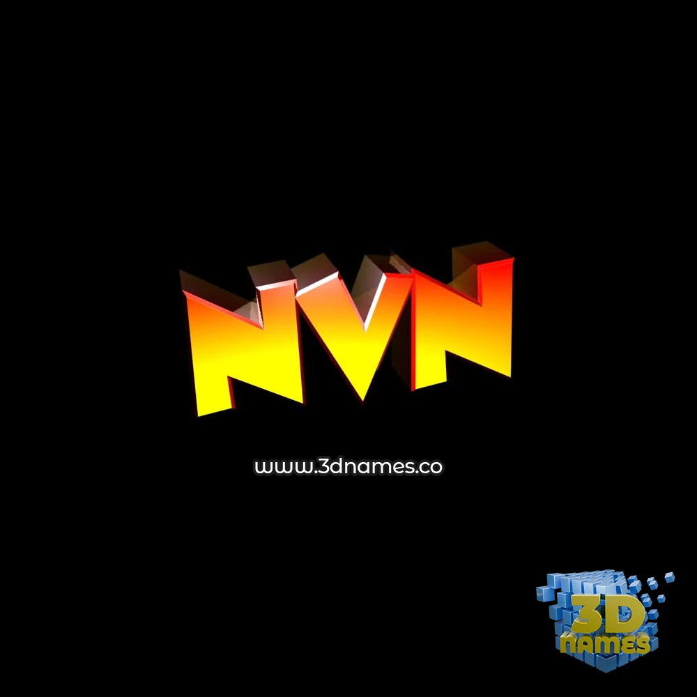nvn in Black Background style - 3D name wallpaper
