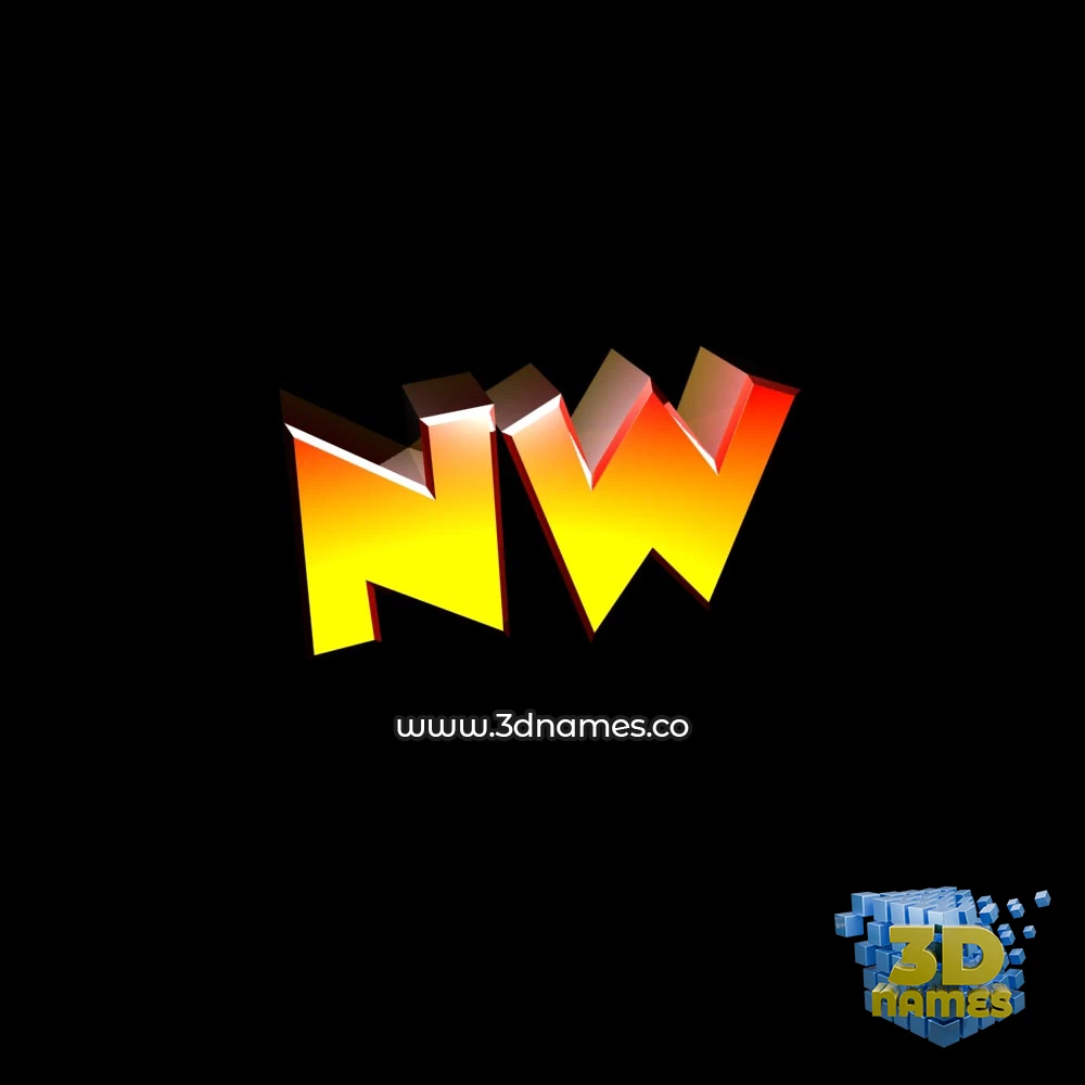 nw in Black Background style - 3D name wallpaper