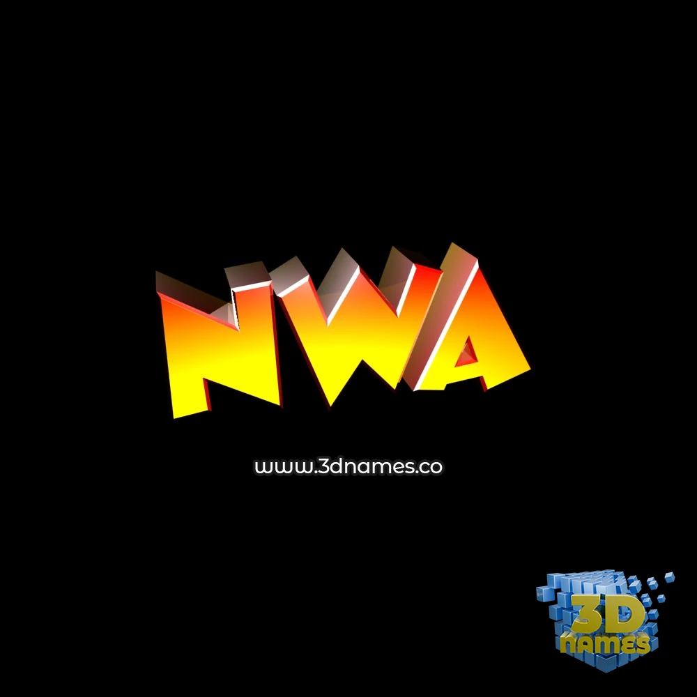 nwa in Black Background style - 3D name wallpaper