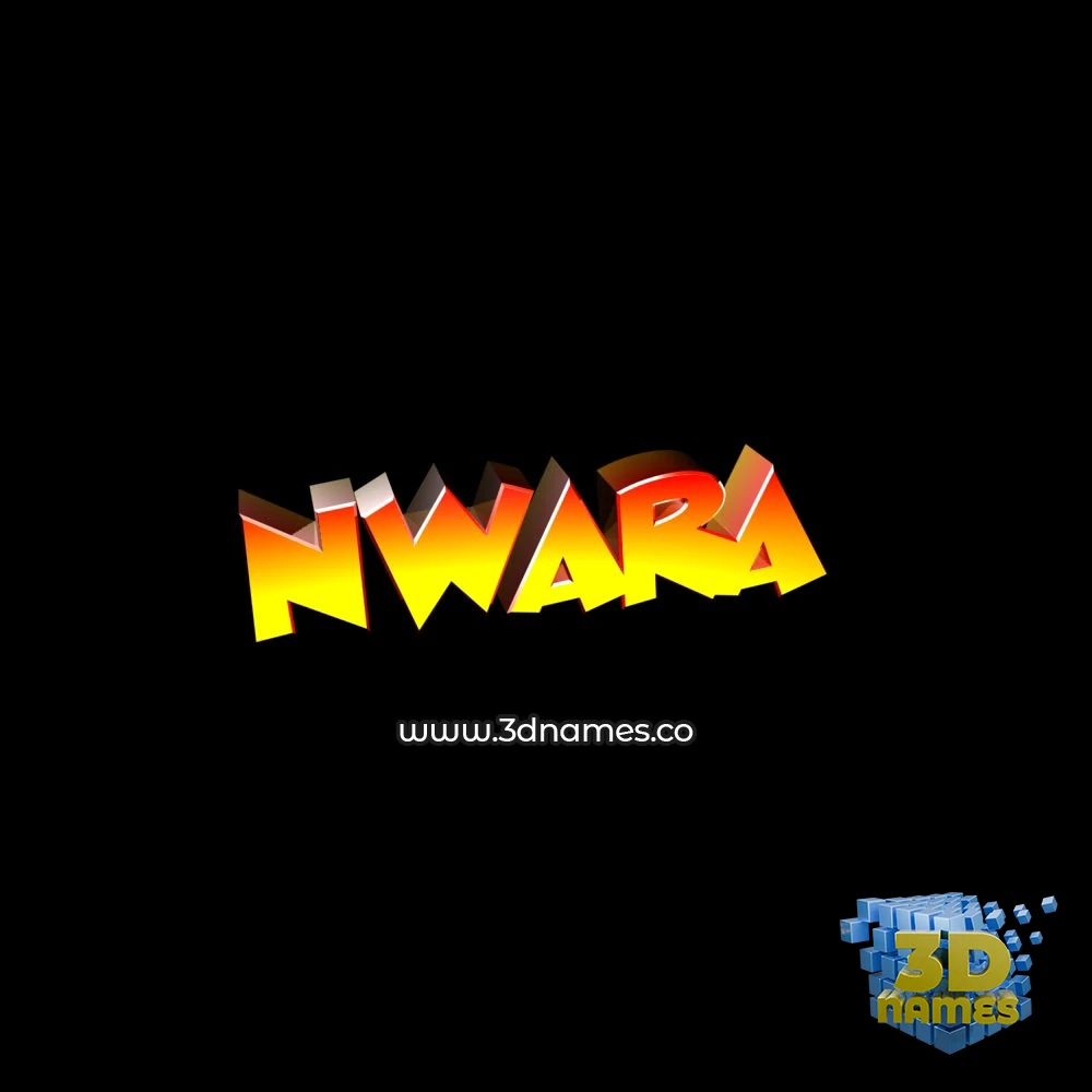nwara in Black Background style - 3D name wallpaper