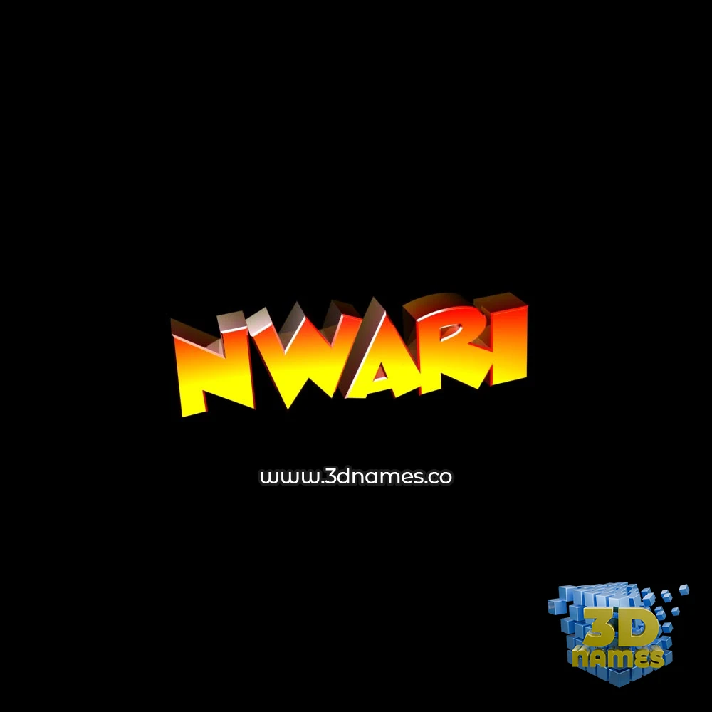 nwari in Black Background style - 3D name wallpaper