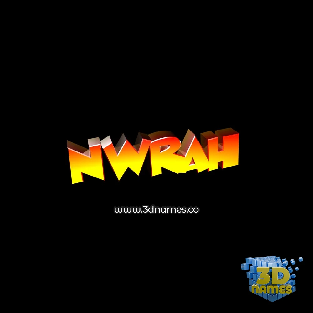 nwrah in Black Background style - 3D name wallpaper