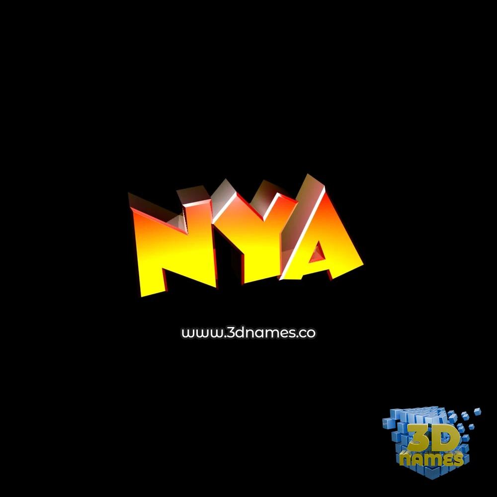 nya in Black Background style - 3D name wallpaper