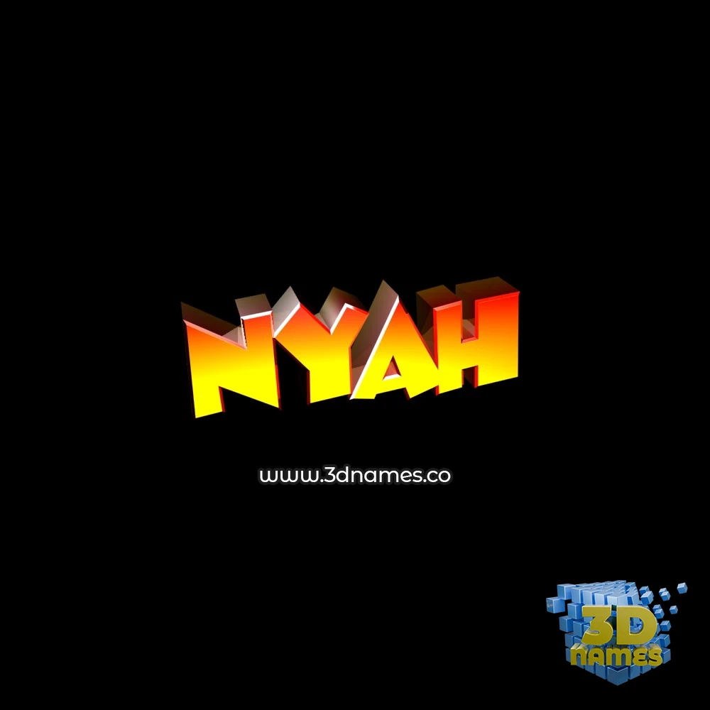 nyah in Black Background style - 3D name wallpaper