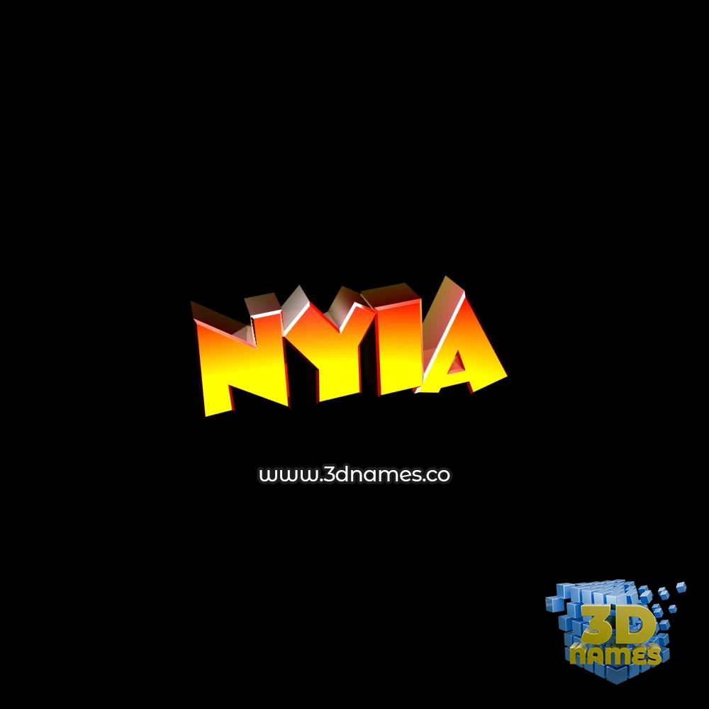 nyia in Black Background style - 3D name wallpaper