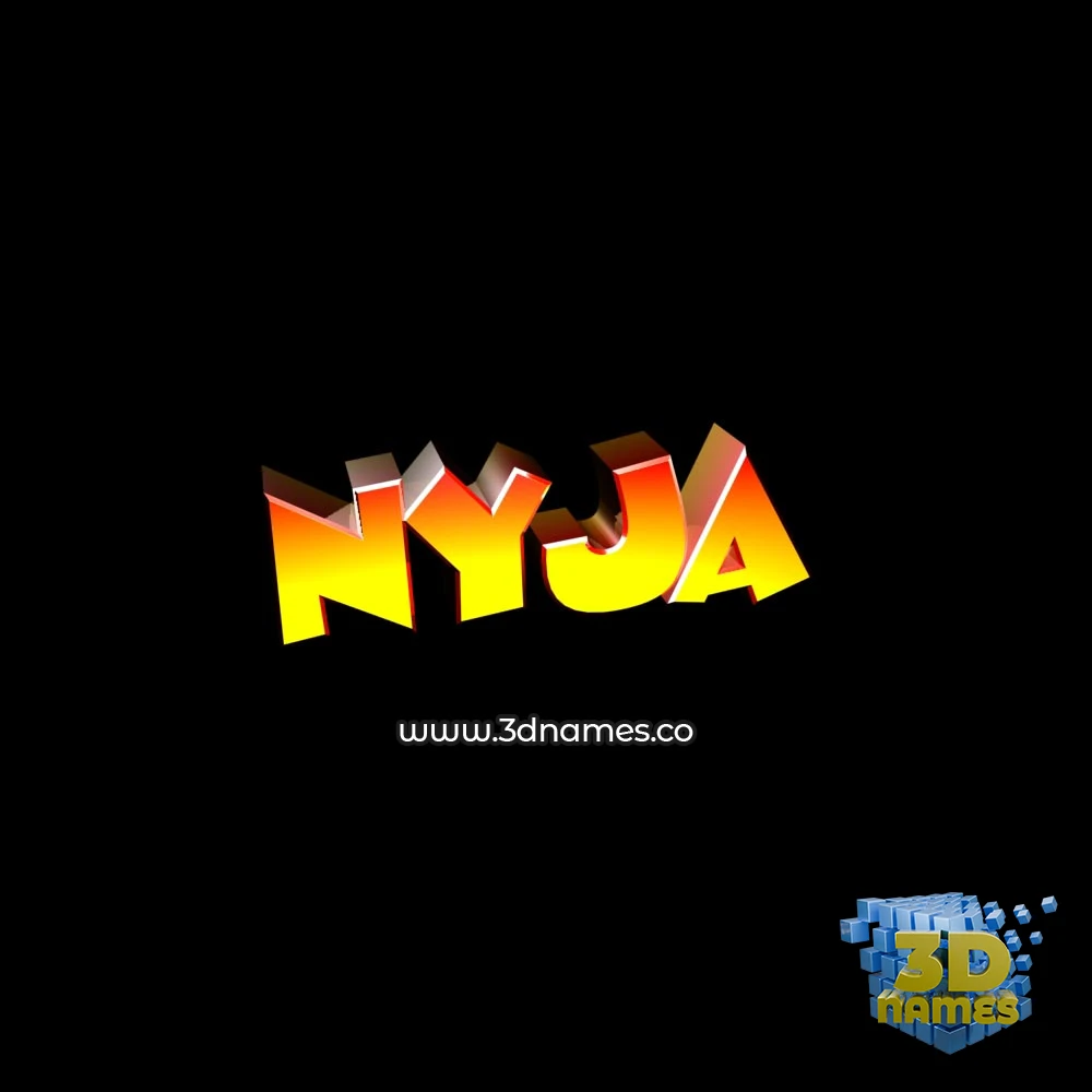 nyja in Black Background style - 3D name wallpaper