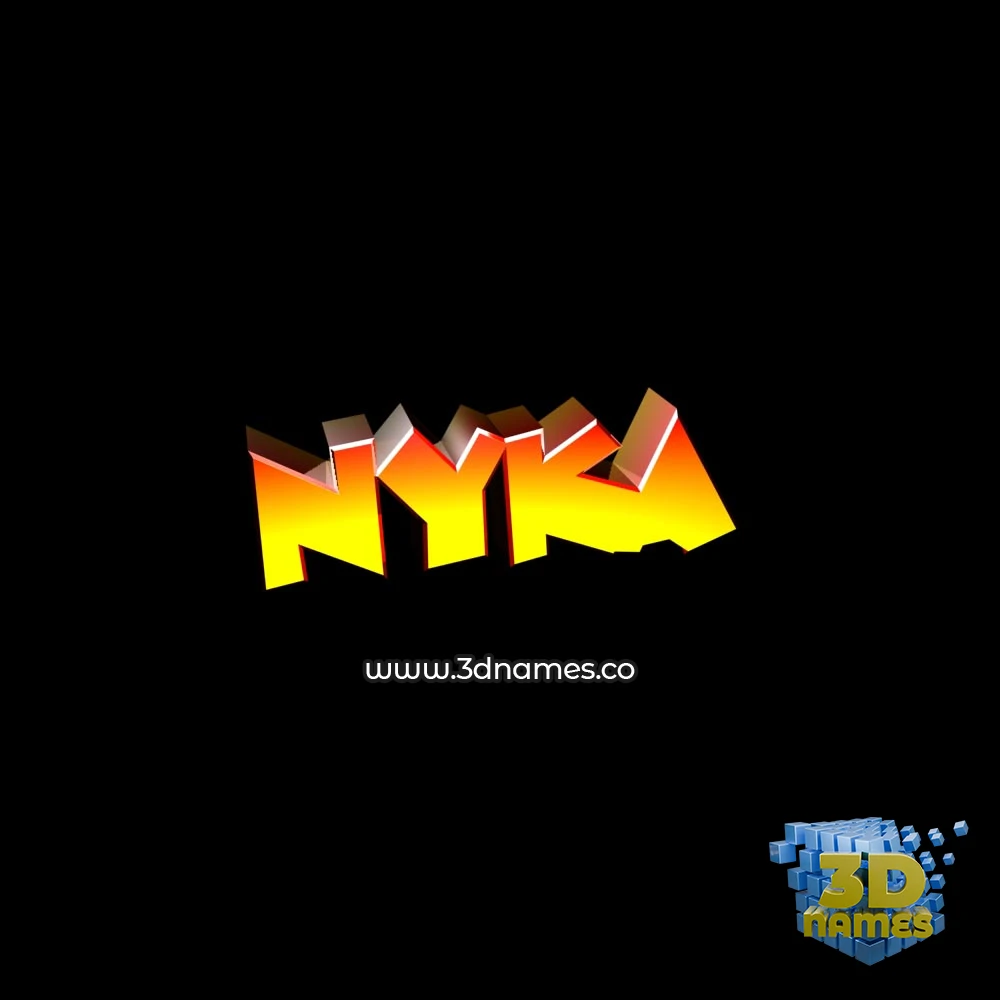 nyka in Black Background style - 3D name wallpaper