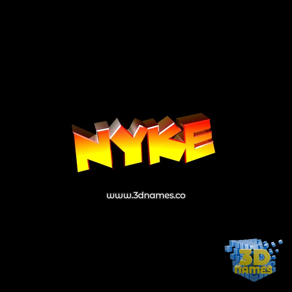nyke in Black Background style - 3D name wallpaper