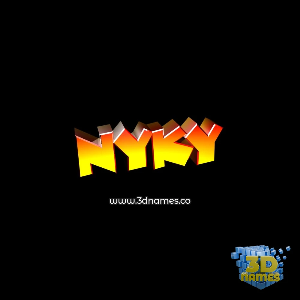 nyky in Black Background style - 3D name wallpaper
