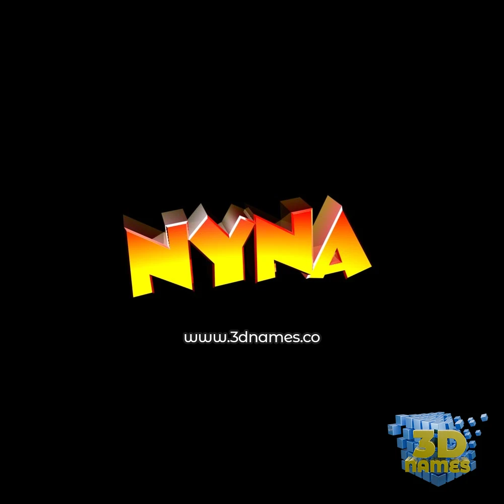 nyna in Black Background style - 3D name wallpaper