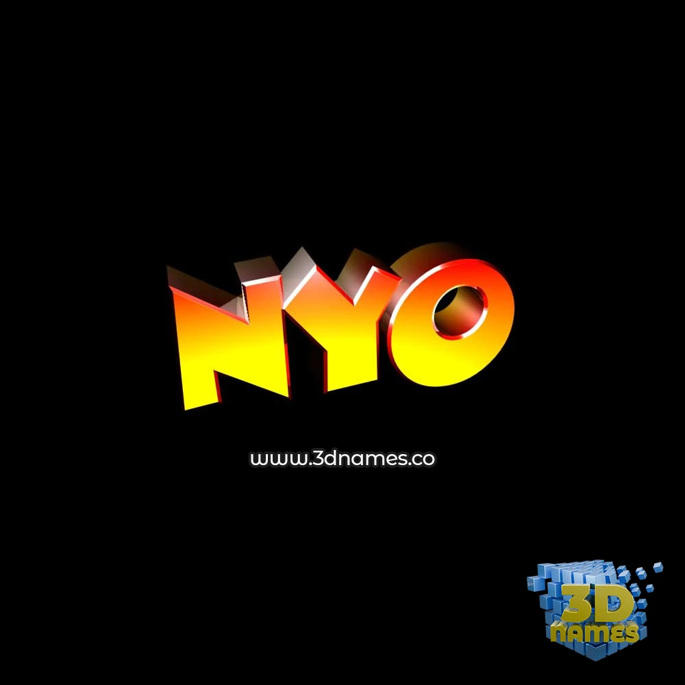 nyo in Black Background style - 3D name wallpaper