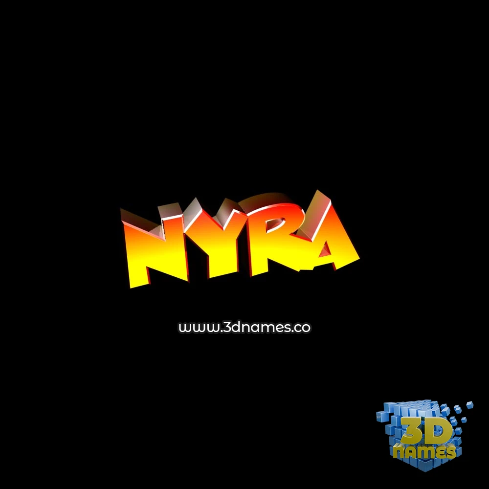 nyra in Black Background style - 3D name wallpaper
