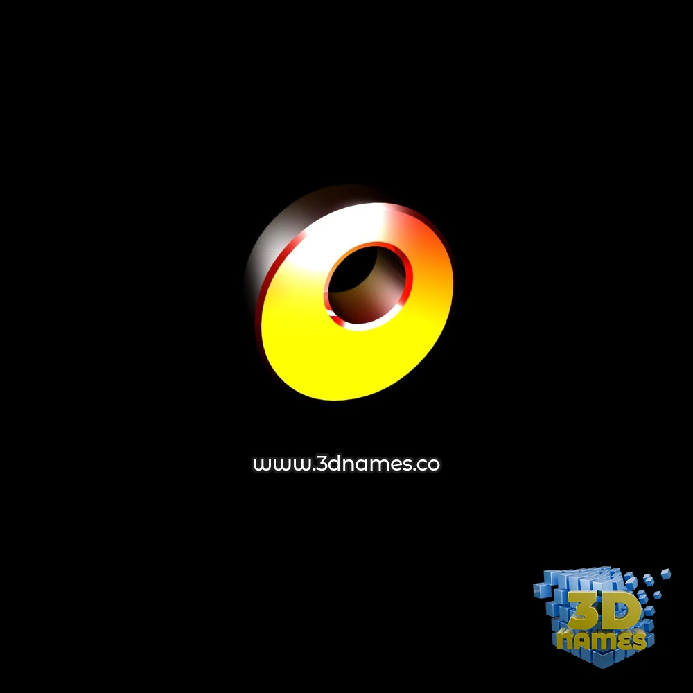 o in Black Background style - 3D name wallpaper