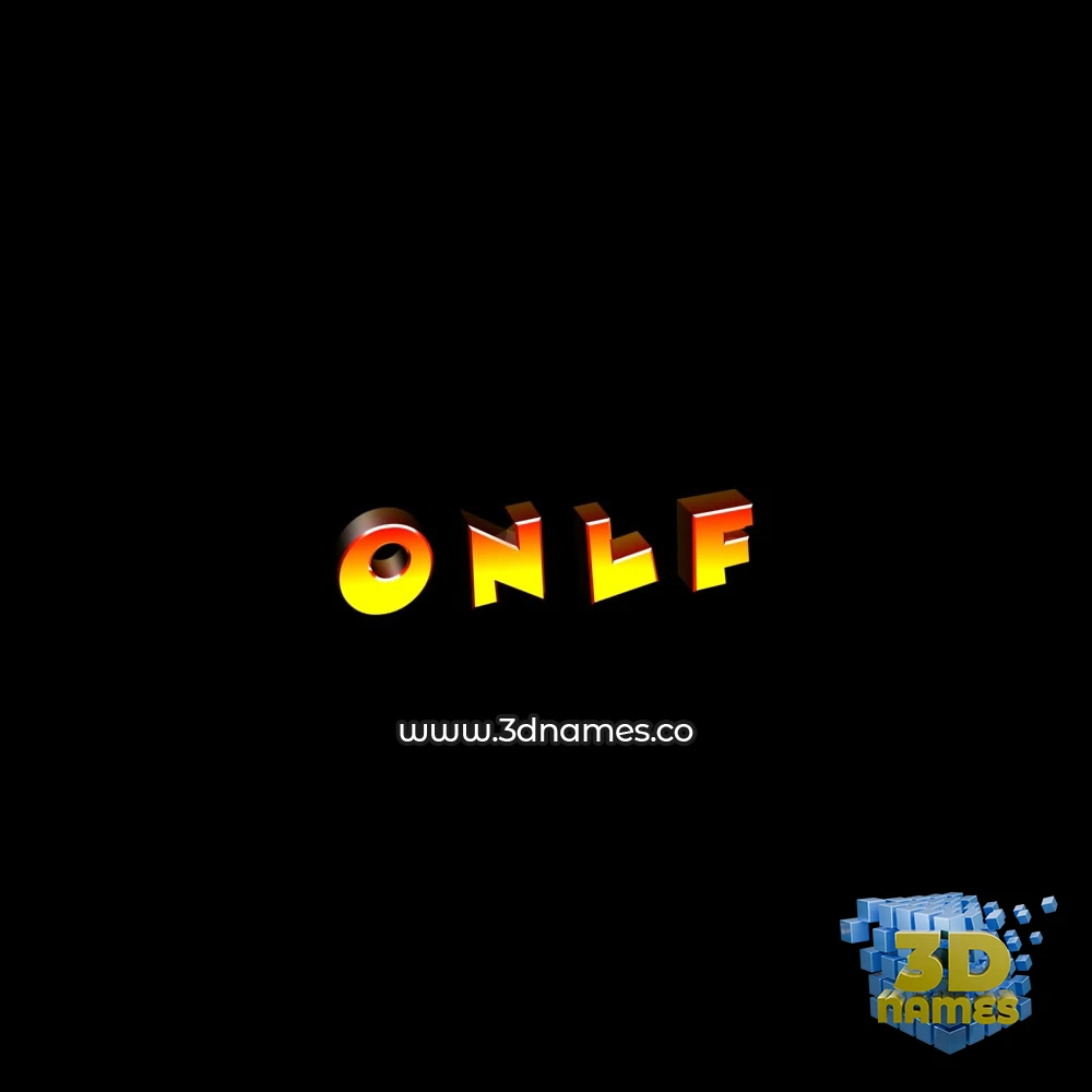 o n l f in Black Background style - 3D name wallpaper