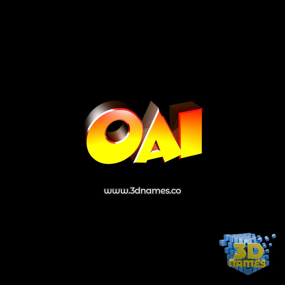 oai in Black Background style - 3D name wallpaper