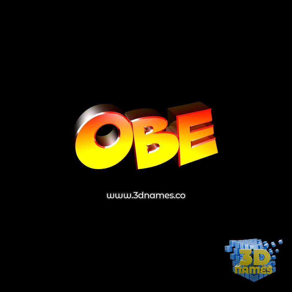 obe in Black Background style - 3D name wallpaper