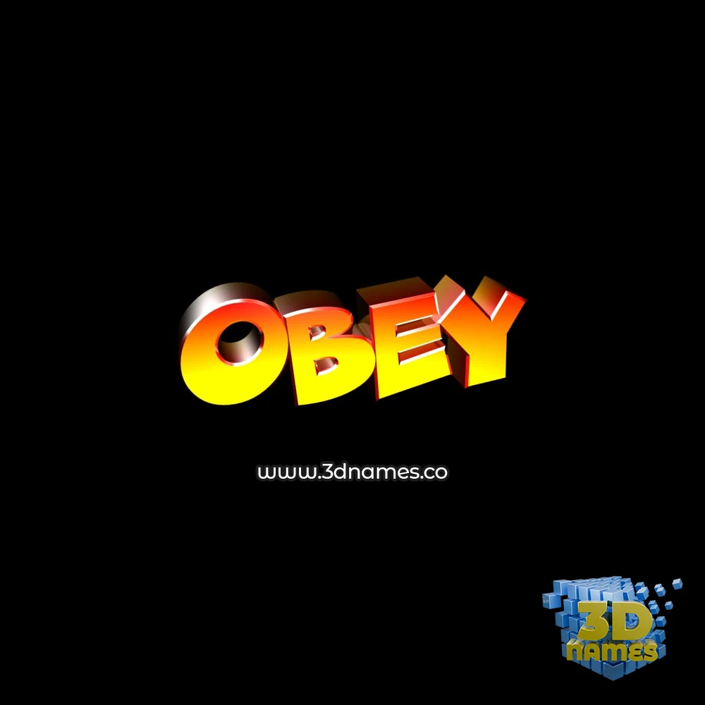 obey in Black Background style - 3D name wallpaper