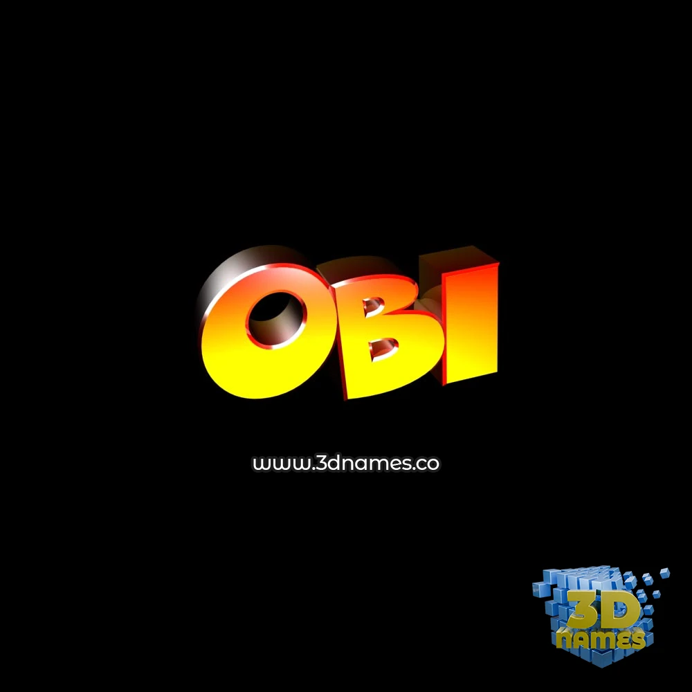 obi in Black Background style - 3D name wallpaper