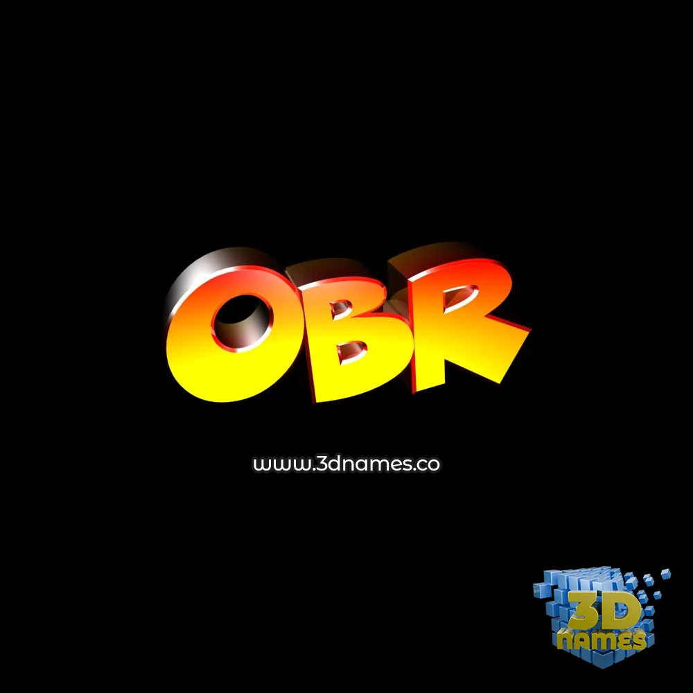 obr in Black Background style - 3D name wallpaper