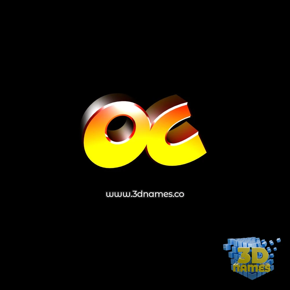 oc in Black Background style - 3D name wallpaper