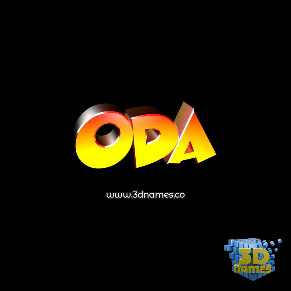 oda in Black Background style - 3D name wallpaper