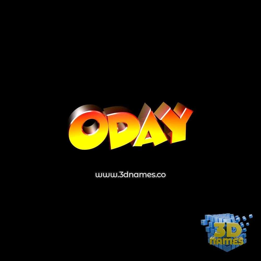 oday in Black Background style - 3D name wallpaper