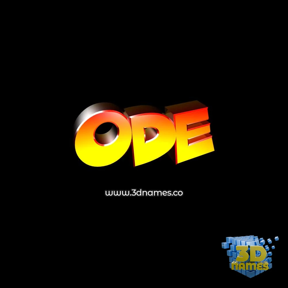 ode in Black Background style - 3D name wallpaper
