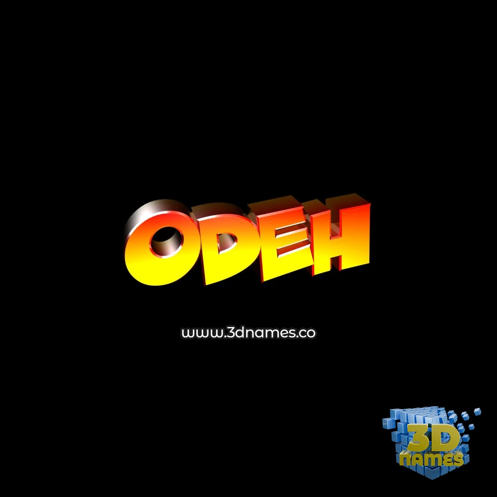 odeh in Black Background style - 3D name wallpaper