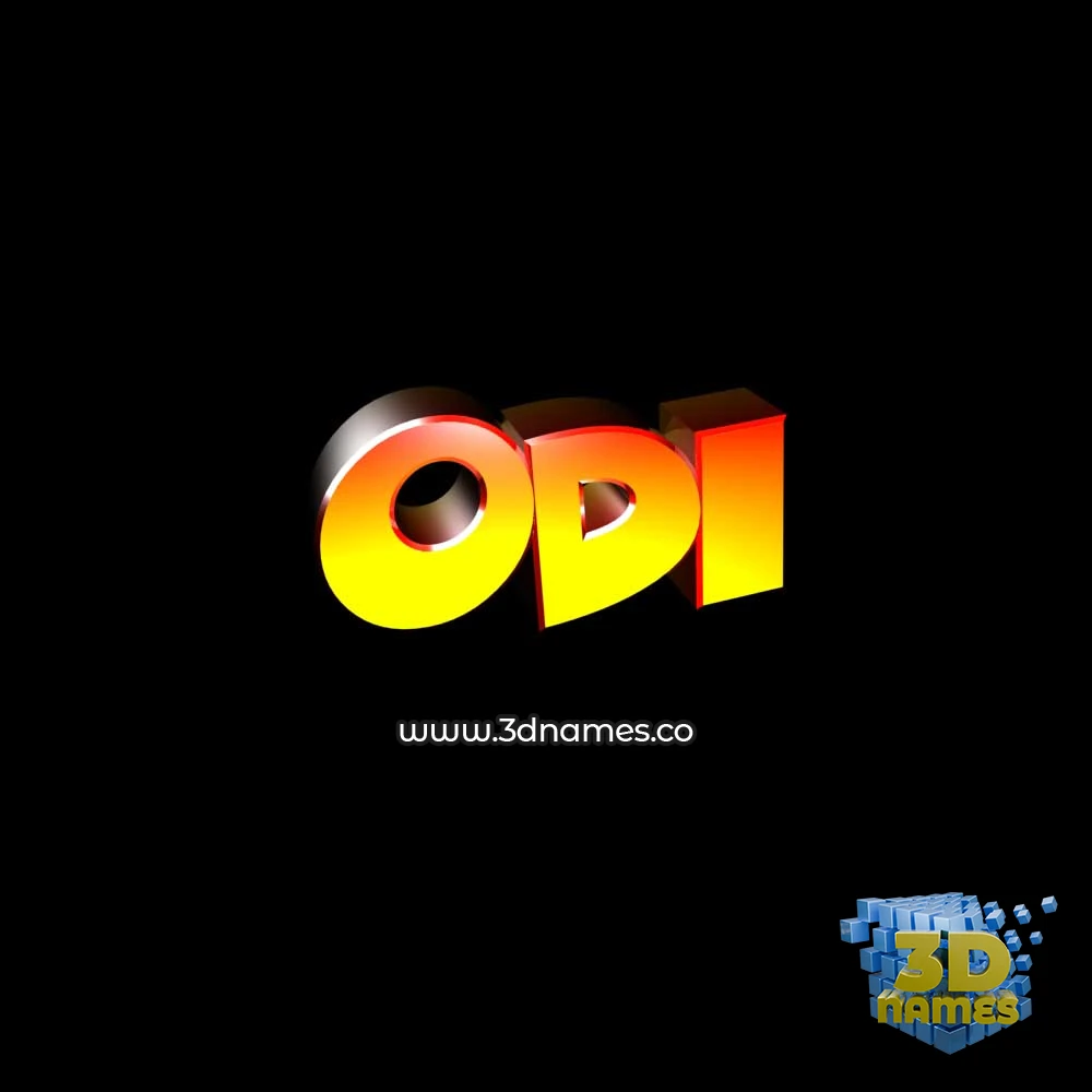 odi in Black Background style - 3D name wallpaper