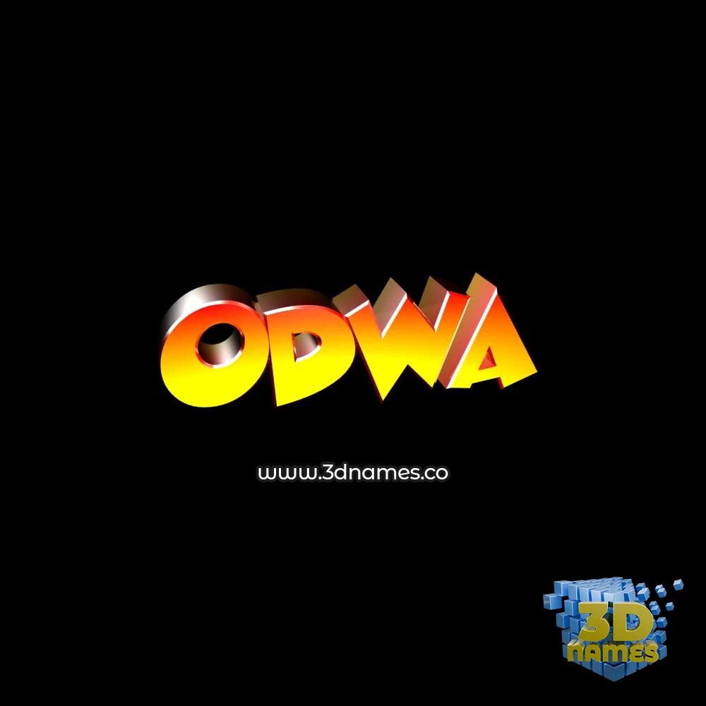 odwa in Black Background style - 3D name wallpaper
