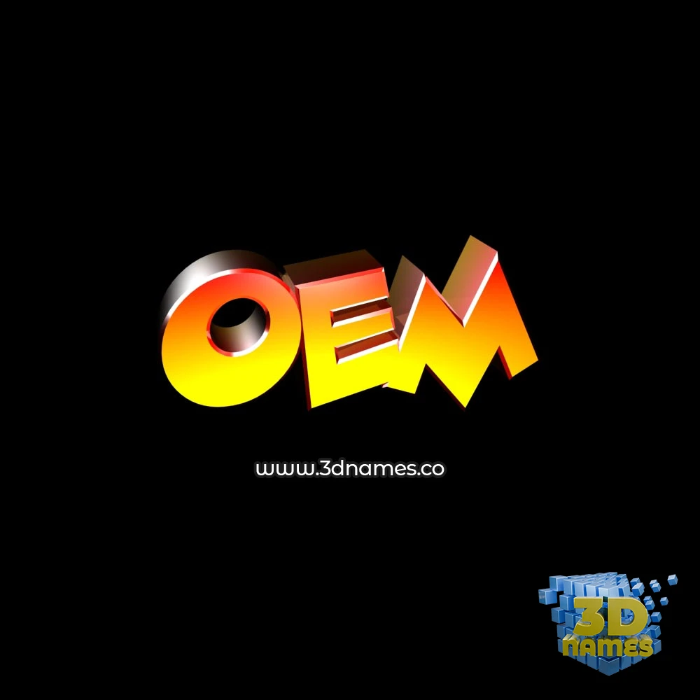 oem in Black Background style - 3D name wallpaper