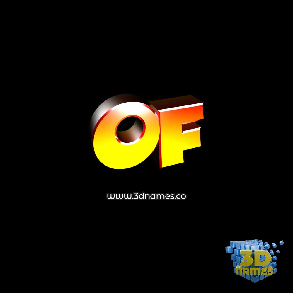 of in Black Background style - 3D name wallpaper
