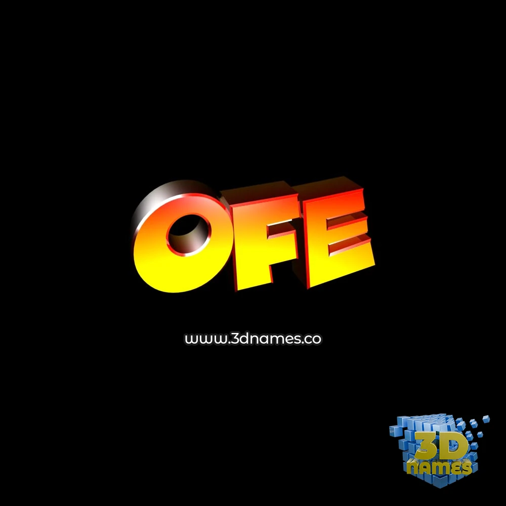 ofe in Black Background style - 3D name wallpaper