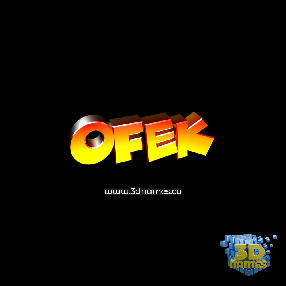 ofek in Black Background style - 3D name wallpaper