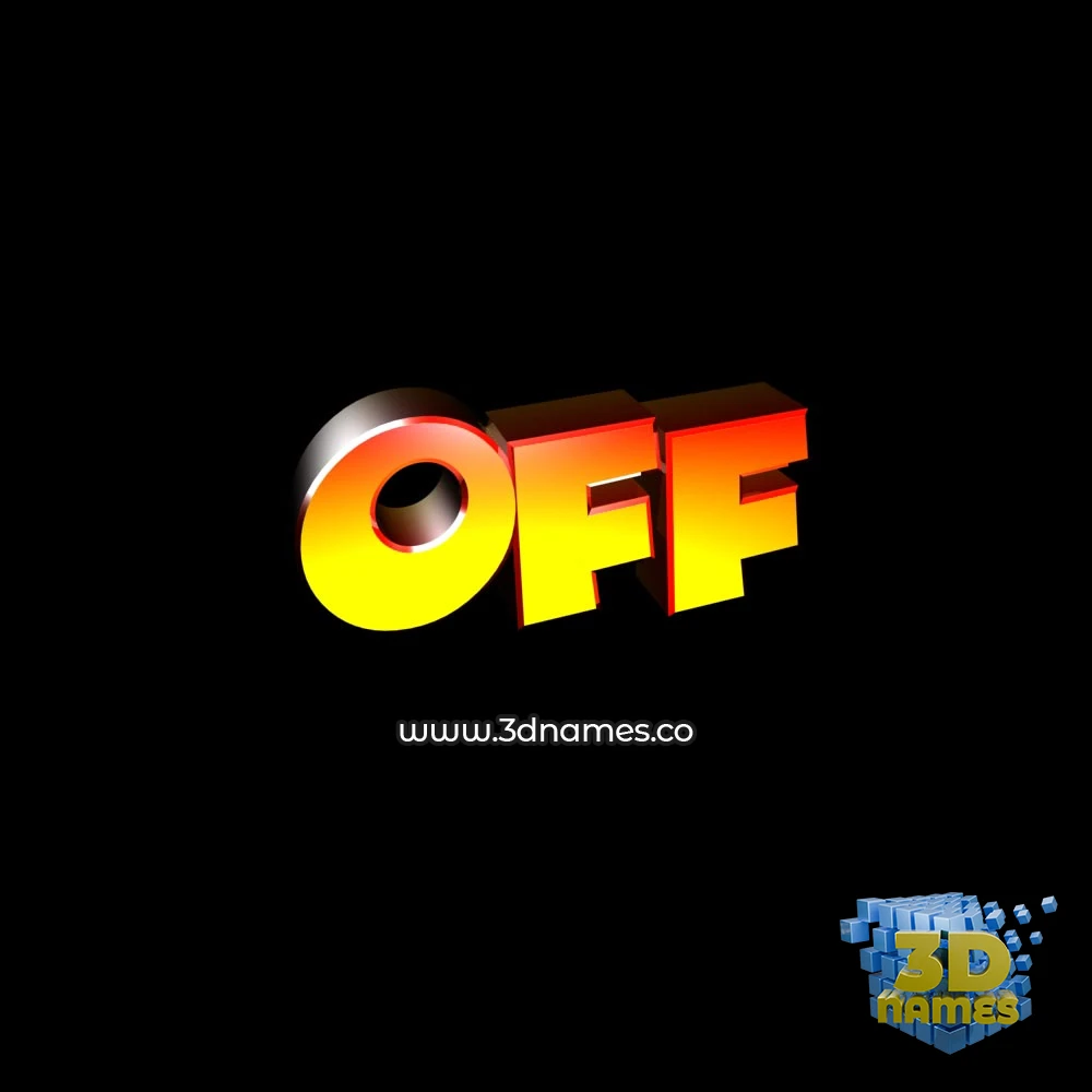 off in Black Background style - 3D name wallpaper