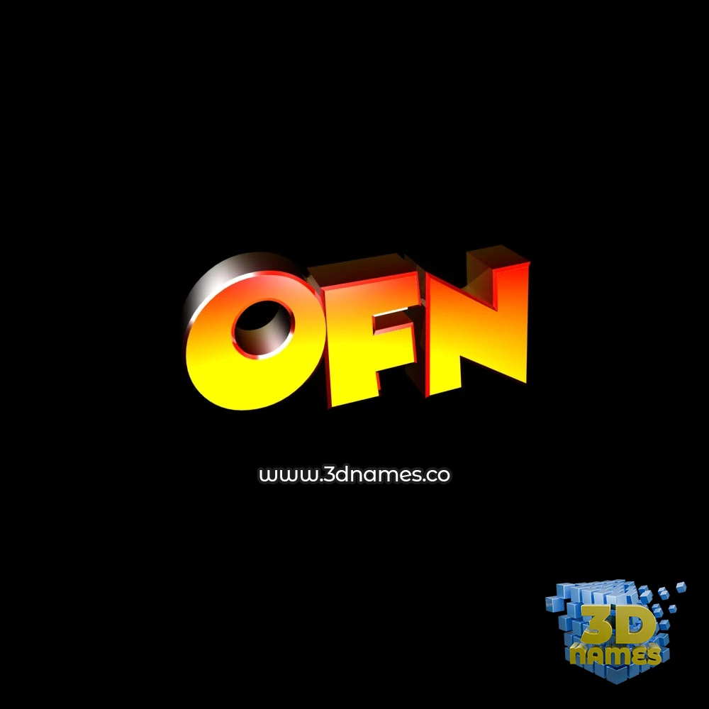 ofn in Black Background style - 3D name wallpaper