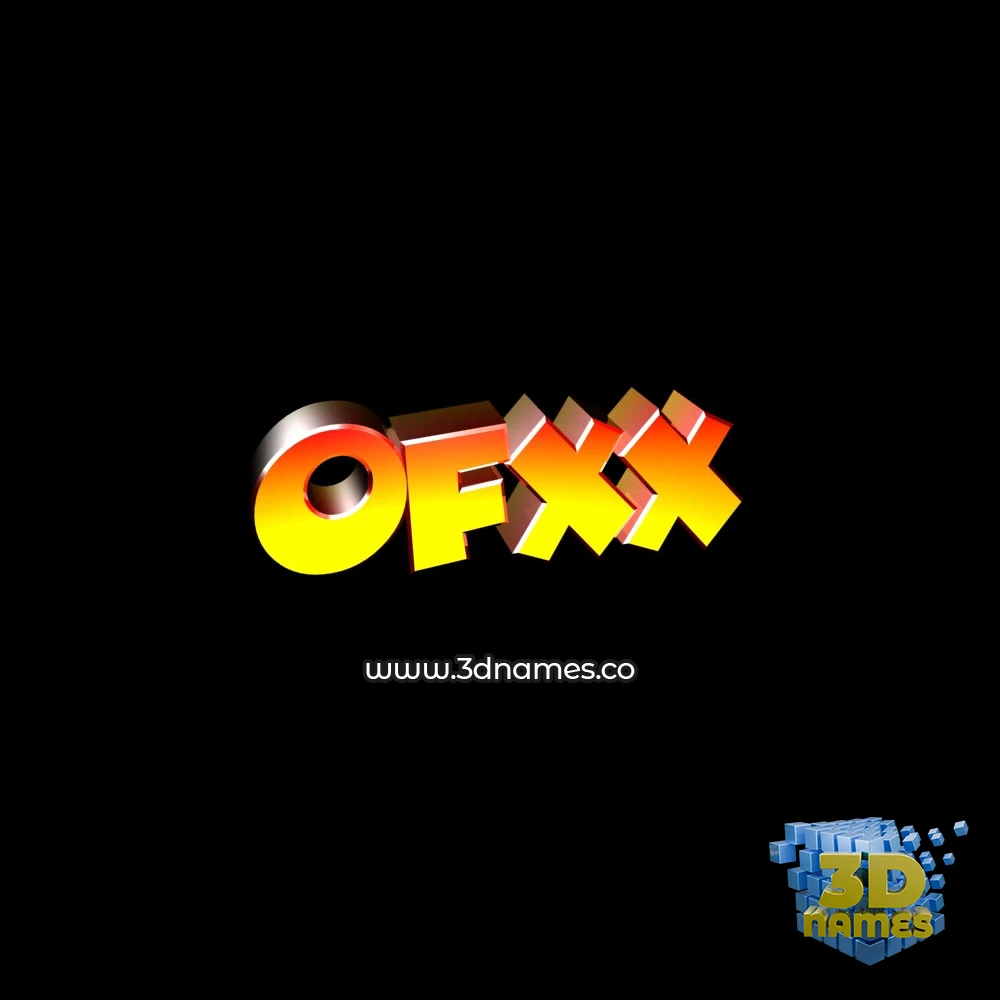ofxx in Black Background style - 3D name wallpaper