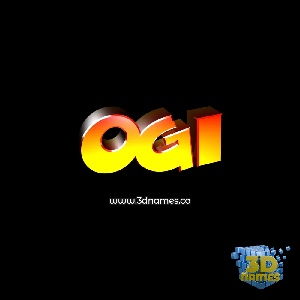 ogi in Black Background style - 3D name wallpaper