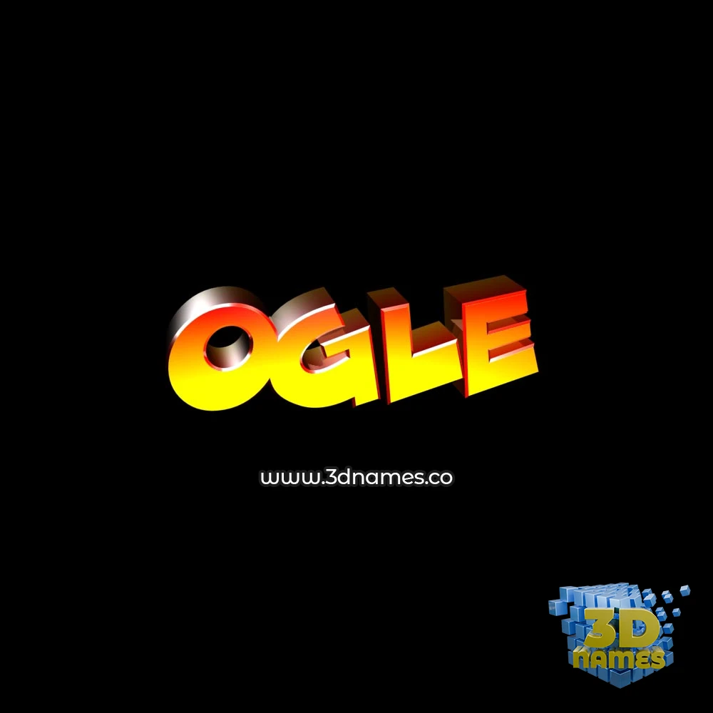 ogle in Black Background style - 3D name wallpaper