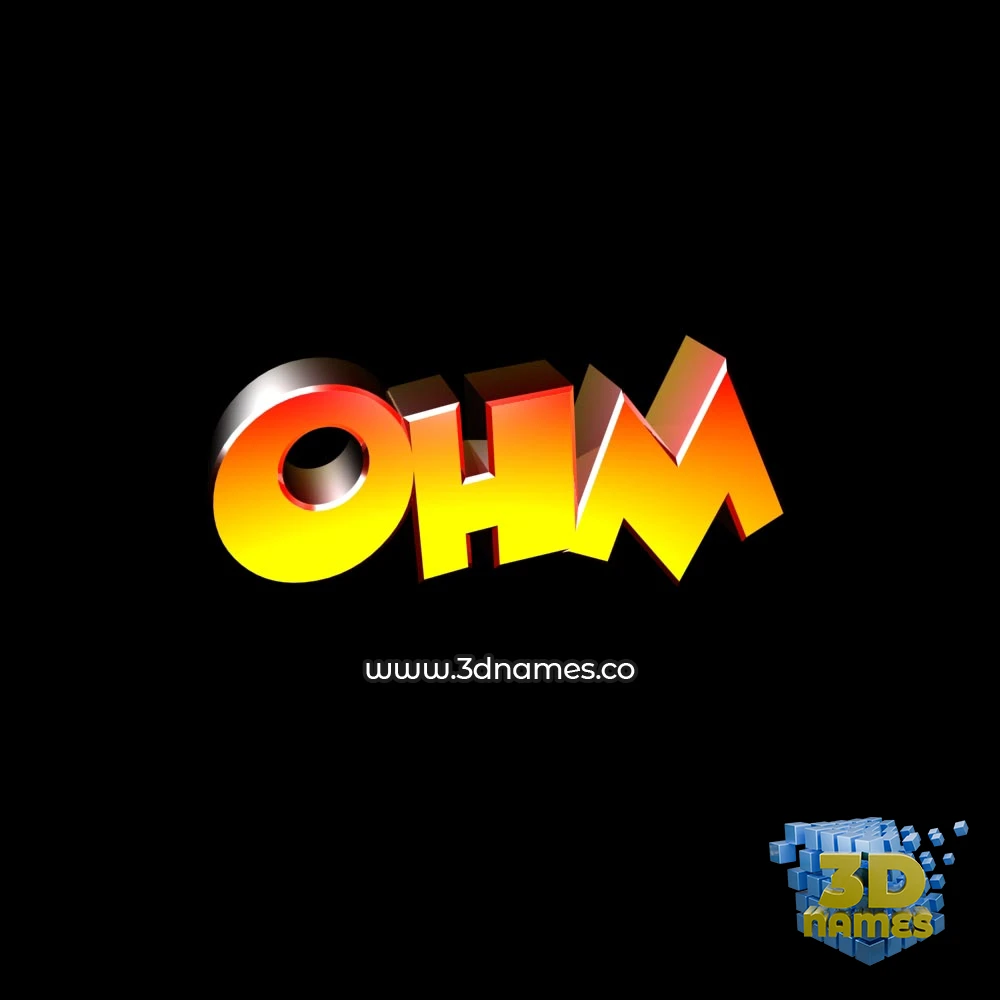 ohm in Black Background style - 3D name wallpaper