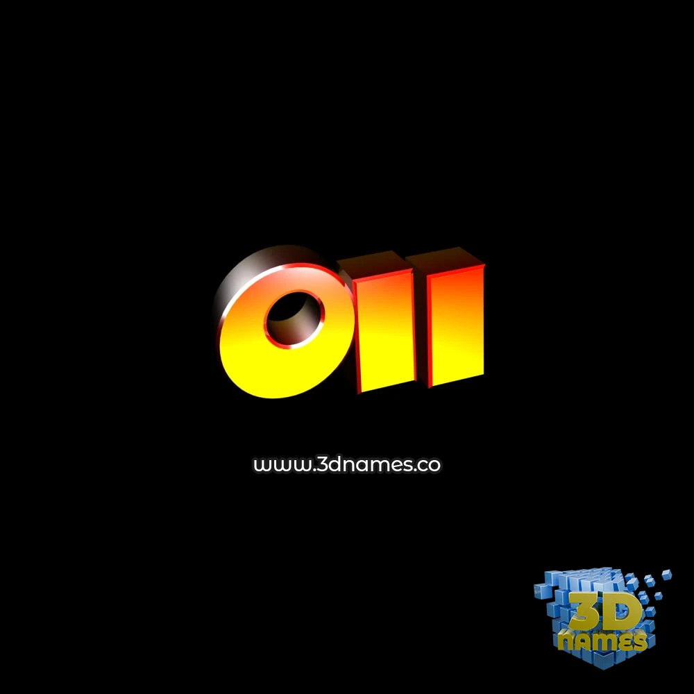 oii in Black Background style - 3D name wallpaper