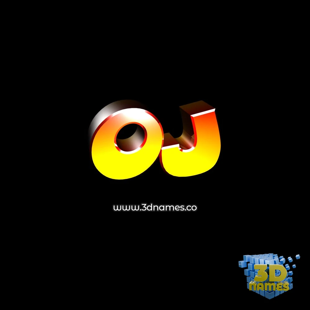 oj in Black Background style - 3D name wallpaper